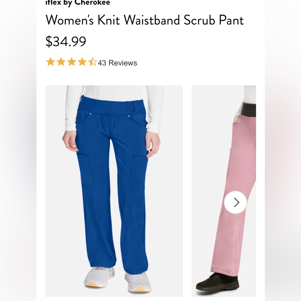 Cherokee Women's Knit Waistband Scrub Pant